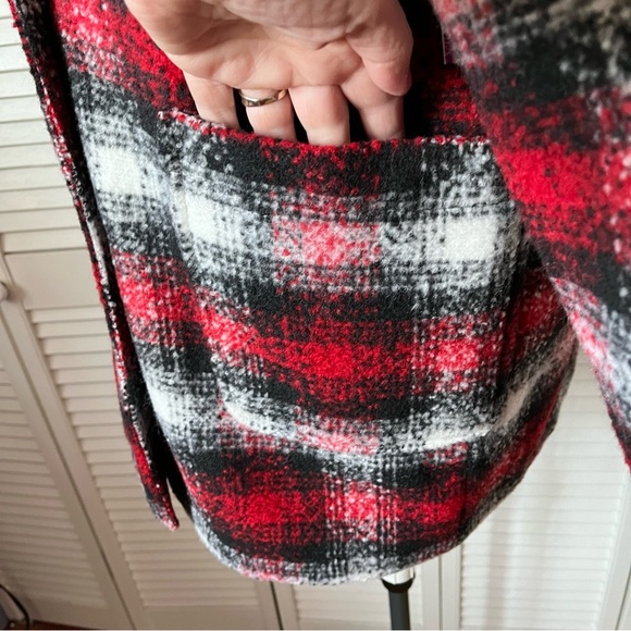 NEW Tribal plaid double breasted Shacket L - Picture 5 of 14